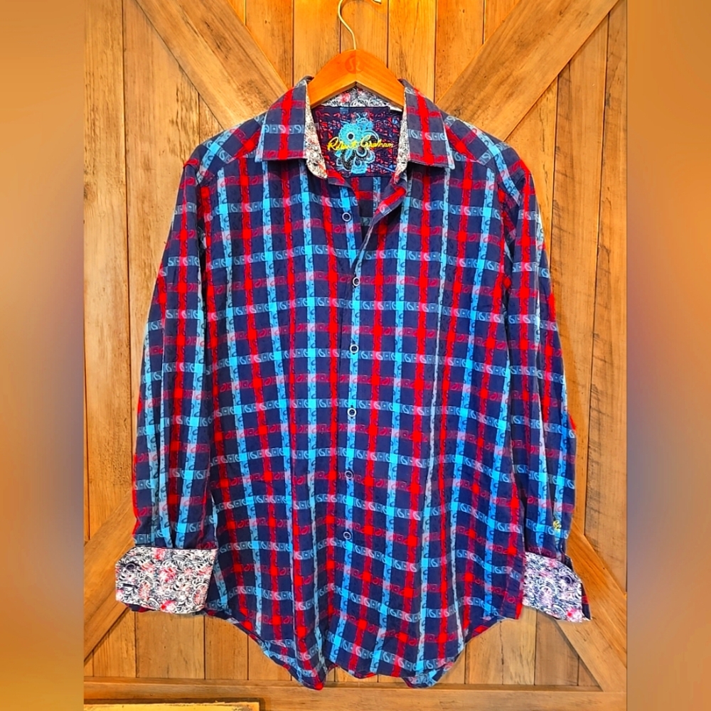 Robert Graham Classic Fit Medium Long Sleeve Button Down MSRP $198